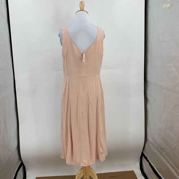 C EST 1946 Dress Womens 12 Pink Big Buttons Pockets Secret Escape Midi Flowy - Picture 5 of 13